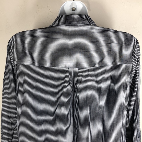 Express blue and white stripe button down blouse size xs - Picture 8 of 10